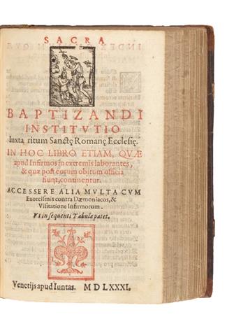 CATHOLIC LITURGY  Psalterium Romanum.  1576 + Sacra baptizandi institutio [etc.].  1581. In contemporary morocco executed for a nun.